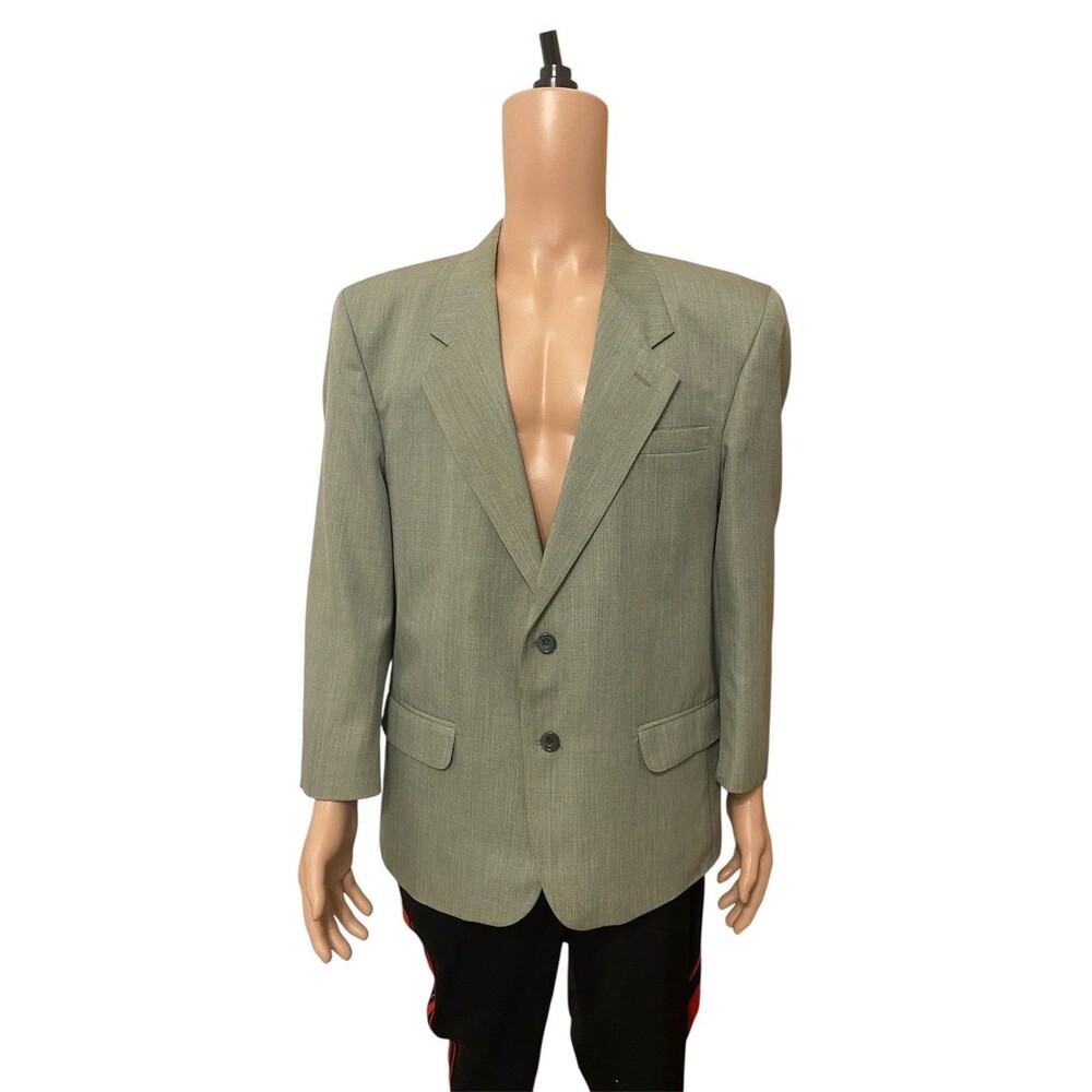 Falcone Men's/Women's Jacket Suit Short Size 44 Green Plaid Single Breasted